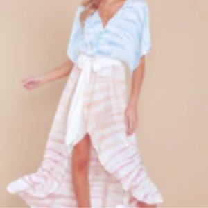 Red dress style mustard seed high low midi size small